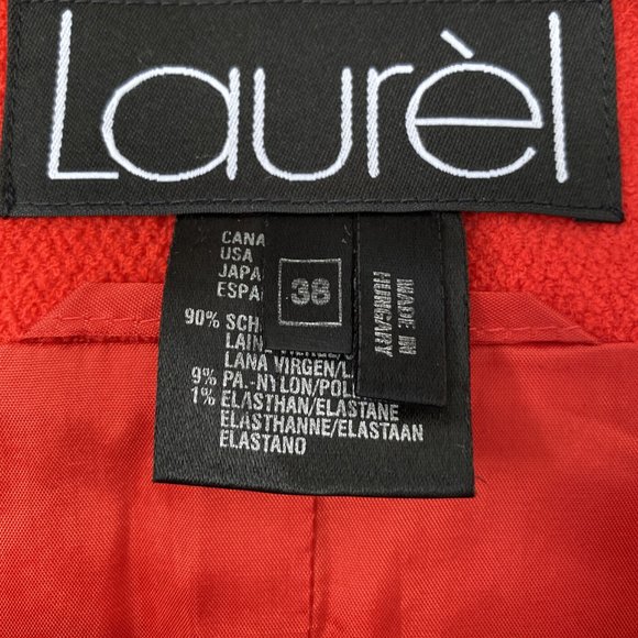 Vintage Laurel by Escada Bright Red Wool Blend Peacoat Jacket - Picture 2 of 4